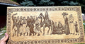 Palestinian Wedding board - wedding procession with dabke dancers and bride on horse laser engraved on wood